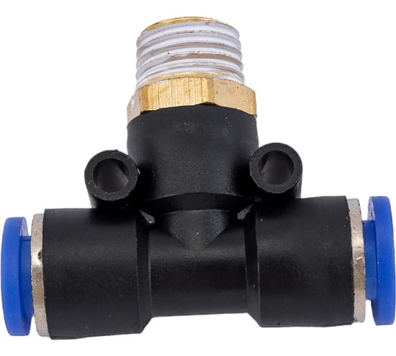 Фитинг цанговый тройник Т-образный 8 мм, резьба наружная 1/4" Pegas pneumatic 5502 1
