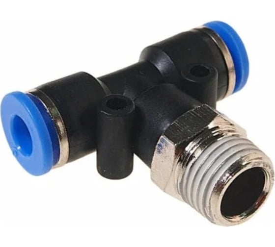 Фитинг цанговый тройник Т-образный 6 мм, резьба наружная 1/4" Pegas pneumatic 5501 1