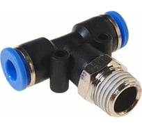 Фитинг цанговый тройник Т-образный 10 мм, резьба наружная 1/4" Pegas pneumatic 5503