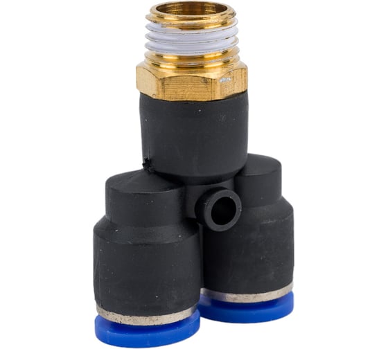Фитинг цанговый Y-образный трубка 8 мм, внешняя резьба 1/4" Pegas pneumatic 5704