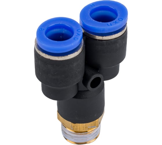 Фитинг цанговый Y-образный трубка 8 мм, внешняя резьба 1/4" Pegas pneumatic 5704