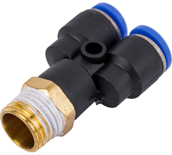 Фитинг цанговый Y-образный трубка 6 мм, внешняя резьба 1/4" Pegas pneumatic 5703