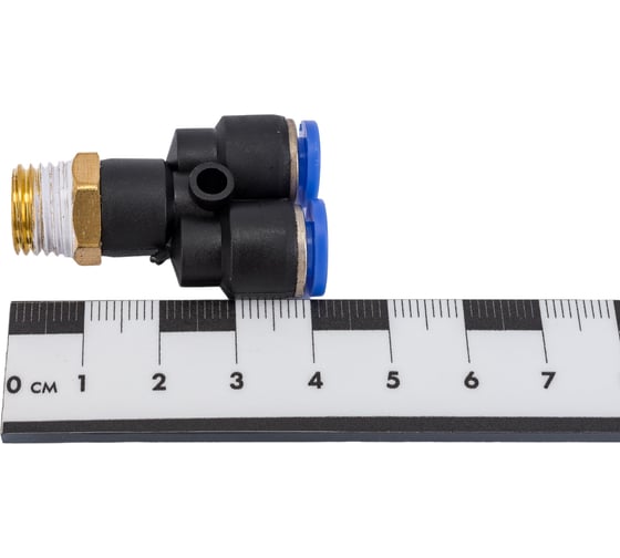Фитинг цанговый Y-образный трубка 6 мм, внешняя резьба 1/4" Pegas pneumatic 5703