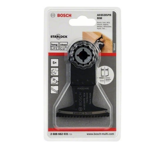 Полотно пильное погружное AIZ 65 BSB for HardWood 5 шт. для инструмента Multi-Cutter (65х40 мм) Bosch 2608662031