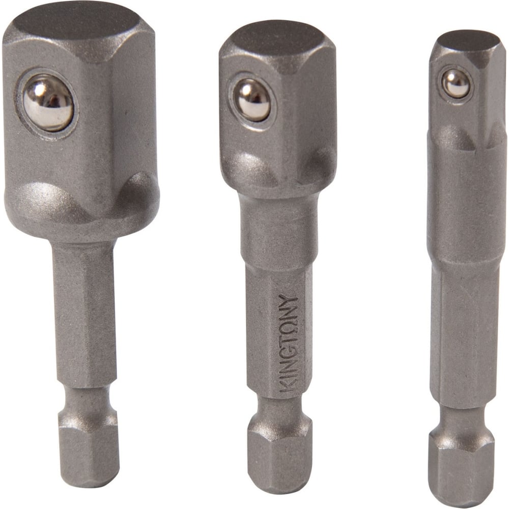 Набор переходников 3 шт (переход с HEX 1/4" на 1/2" DR; 1/4" DR; 3/8 ...