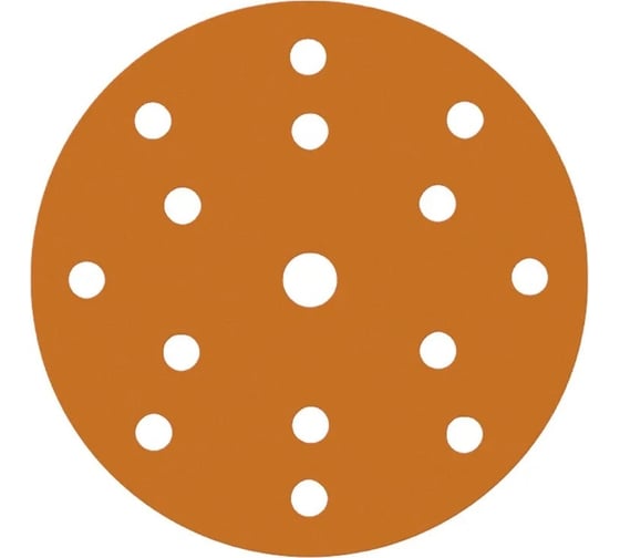 Диск шлифовальный на бумажной основе 518 Orange Ceramic (50 шт; 150 мм; Р60; 15 отверстий) SANDWOX 518.150.060.15 1