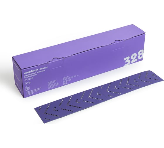Полоски шлифовальные на пленочной основе 328 Purple Zirconia Multi holes Р120 (50 шт; 70х400 мм) SANDWOX 328.70.40.120.LC