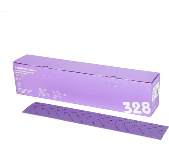 Полоски шлифовальные на пленочной основе 328 Purple Zirconia Multi holes Р320 (50 шт; 70х400 мм) SANDWOX 328.70.40.320.LC