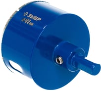 Алмазная коронка с центрирующим сверлом по керамике и стеклу ЗУБР Профессионал Р60, трехгранный хвостовик, 60 мм, для дрели 29850-60