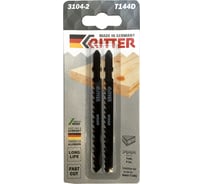 Пилки для лобзиков по дереву Eco Т144D CrV, 100х75 мм, шаг 4 мм/6TPi, 2 шт RITTER PS17111442