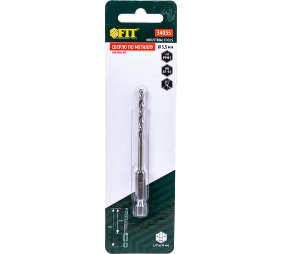 Сверло полированное по металлу (3,5х70 мм; HSS) FIT IT 34035