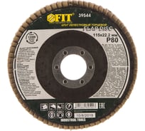 Диск наждачный лепестковый для УШМ (115х22,2 мм; Р80) FIT IT 39544