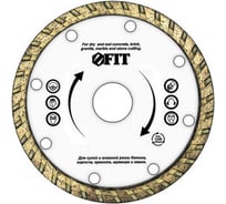 Диск алмазный отрезной Турбо (180 мм; 22.2 мм) для угловых шлифмашин Fit 37475