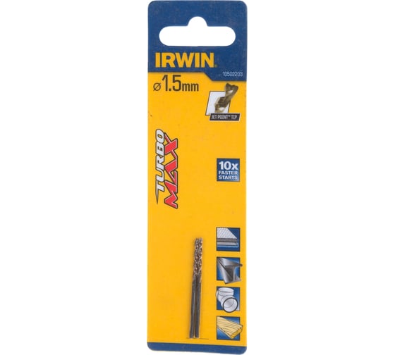 Сверло Turbomax (2 шт; 1.5х40 мм) по металлу Irwin 10502203