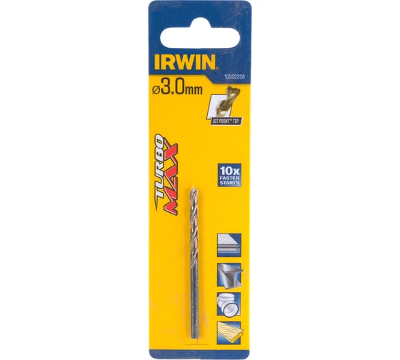 Сверло Turbomax (3х61 мм) по металлу Irwin 10502206