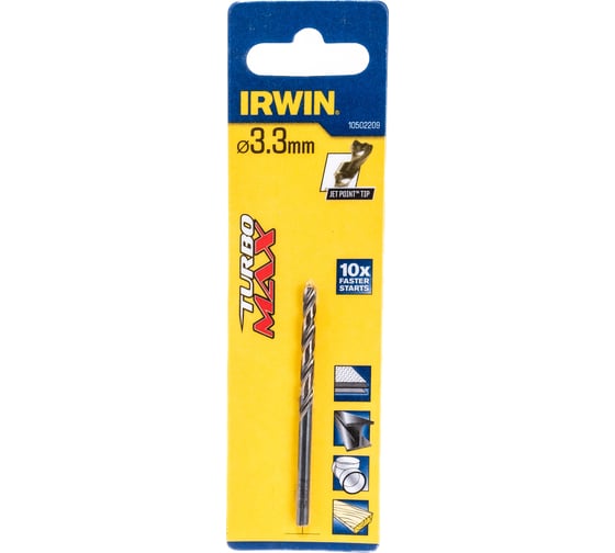 Сверло Turbomax (3.3х65 мм) по металлу Irwin 10502209