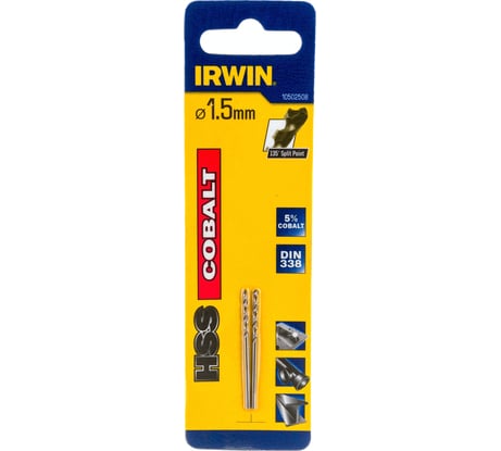 Сверло Cobalt (2 шт; 1.5х40 мм) по металлу Irwin 10502508