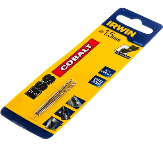 Сверло Cobalt (2 шт; 1.5х40 мм) по металлу Irwin 10502508