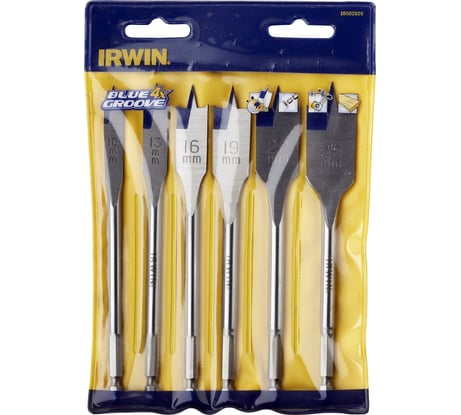 Набор сверл перьевых BLUE GROOVE 4Х 6 шт. по дереву (10/13/16/19/22/25 мм) IRWIN 10502826