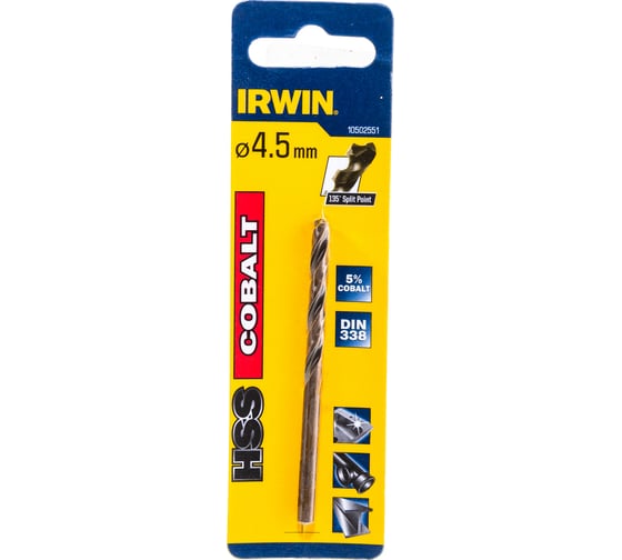 Сверло Cobalt (4.5х80 мм) по металлу Irwin 10502551