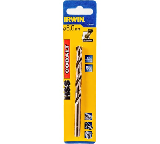 Сверло Cobalt (8х117 мм) по металлу Irwin 10502561