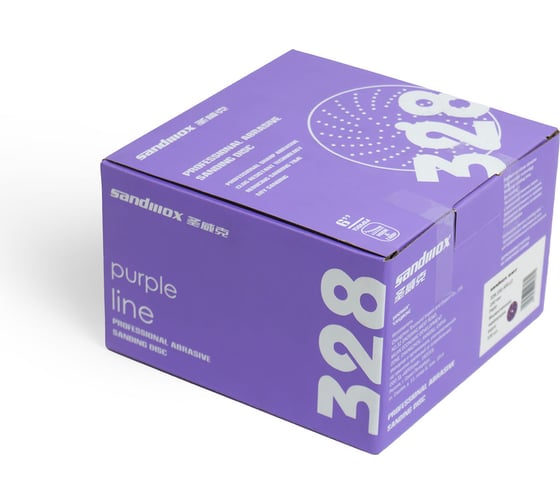 Диск шлифовальный на пленочной основе 328 Purple Zirconia 150 мм, 15 отверстий, Р60, 50 шт SANDWOX 328.150.060.15