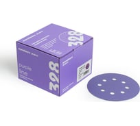 Диск шлифовальный на пленочной основе 328 Purple Zirconia 125 мм, 8 отверстий, Р400, 100 шт SANDWOX 328.125.400.08
