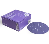 Диск шлифовальный на пленочной основе 328 Purple Zirconia 225 мм, 24 отверстия, Р120, 50 шт SANDWOX 328.225.120.24