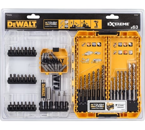 Набор сверл и бит Maxisafe LTC 63 шт Dewalt DT70759-QZ