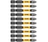 Набор бит торсионных PZ2, 50 мм, лазерная обработка шлица, сталь S2, 10 шт Denzel 11692 1