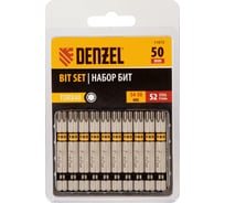 Набор бит TORX T40, 50 мм, сталь S2, шестигранный профиль, 10 шт Denzel 11672