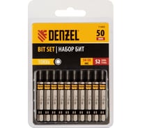 Набор бит TORX T6, 50 мм, сталь S2, шестигранный профиль, 10 шт Denzel 11665