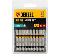 Набор бит HEX6, 50 мм, сталь S2, шестигранный профиль, 10 шт Denzel 11664