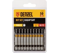 Набор бит TORX T15, 50 мм, сталь S2, шестигранный профиль, 10 шт Denzel 11668