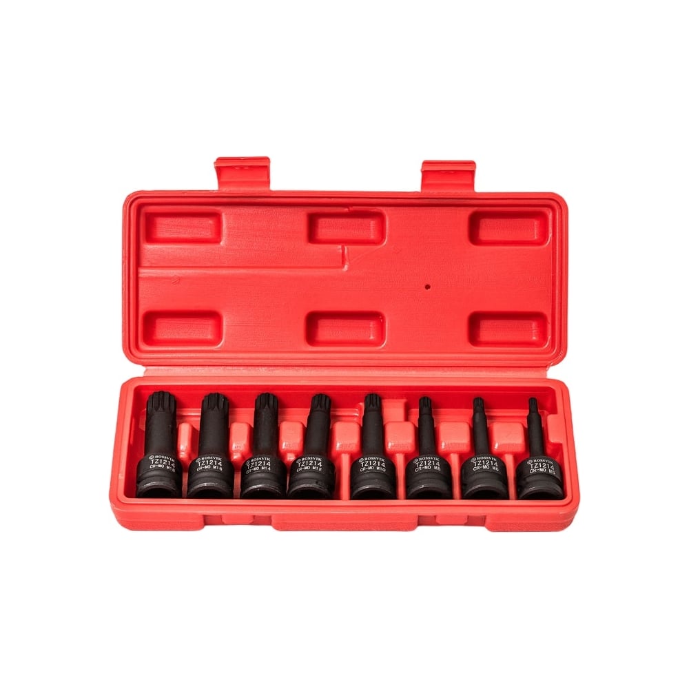 Набор головок ударных SPLINE M5-M18, 1/2", 8 шт Rossvik ST243 ...