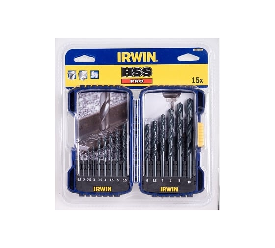 Набор сверл HSS Pro (15 шт; 1.5-10 мм) по металлу Irwin 10503989