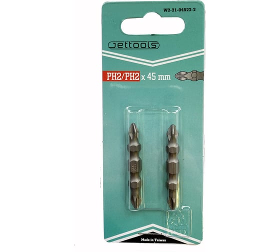 Насадки двусторонние магнитные PH2хPH2, 45 мм, 2 шт JETTOOLS W2-21-04522-2 1