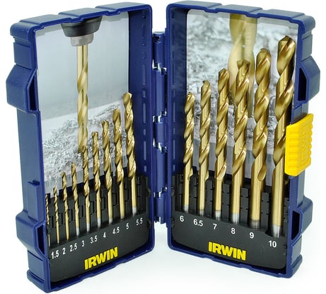 Набор сверл Titanium (15 шт; 1.5-10 мм) по металлу Irwin 10503991