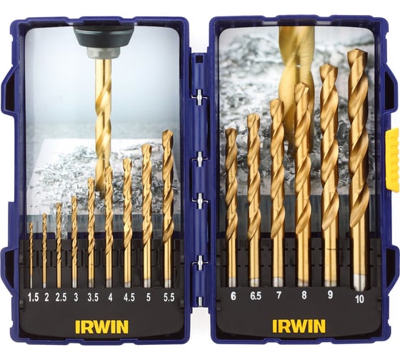 Набор сверл Titanium (15 шт; 1.5-10 мм) по металлу Irwin 10503991