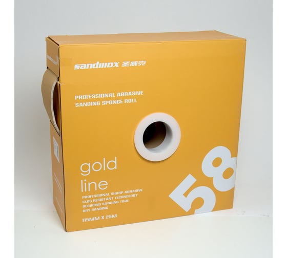 Шлифовальный материал на бумажной основе с поролоном 58 Gold ALO (115х125 мм, P150, 200 листов) SANDWOX 58.11.25.150