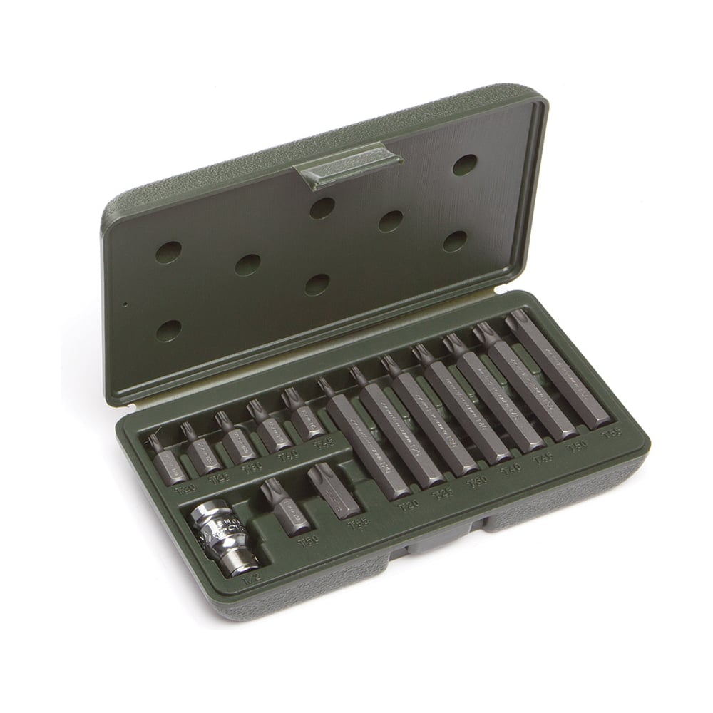 Набор вставок TORX 3/8" Т20-Т55 30 мм, 75 мм (15 пр) (Дело Техники)