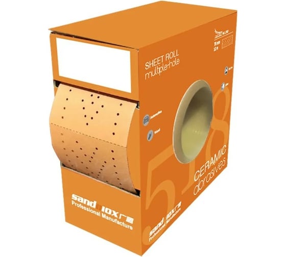 Рулон шлифовальный на бумажной основе 518 Orange Ceramic (70 мм, 12 м, Р320, 1 рулон) SANDWOX 518.070.320 1