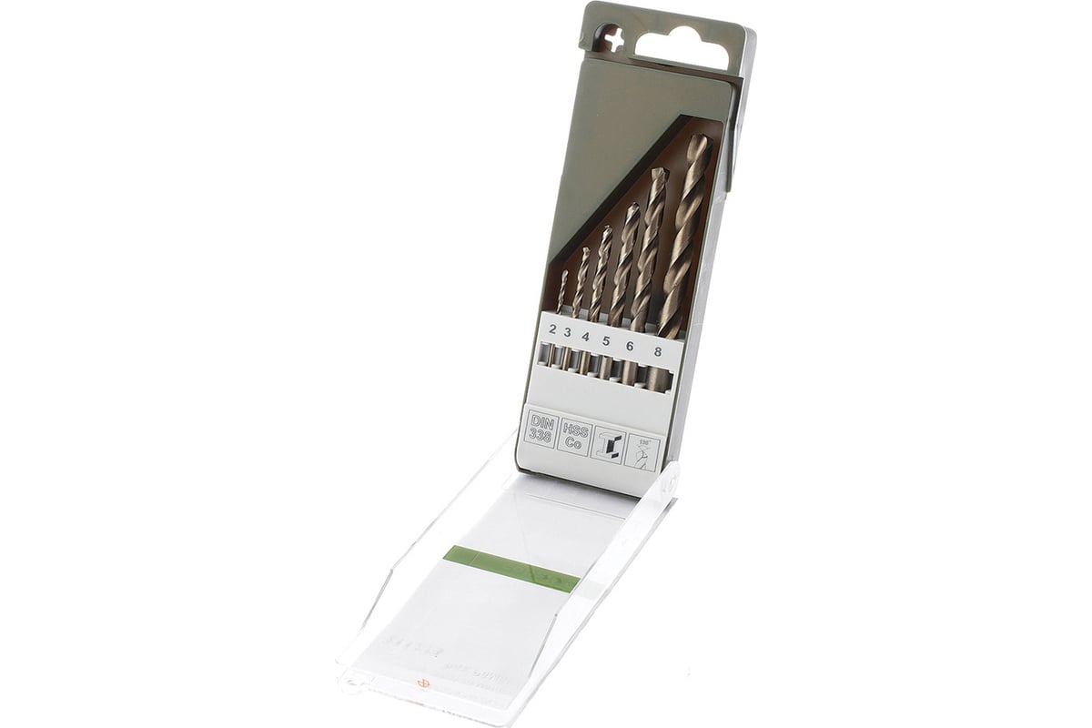 Набор сверл (6 шт; 2-8 мм; Cobalt 5%) по металлу Дело Техники 211206 ...