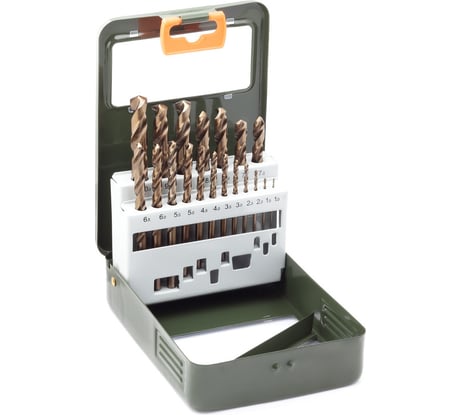 Набор сверл (19 шт; 1-10 мм; Cobalt 5%) по металлу Дело Техники 211219