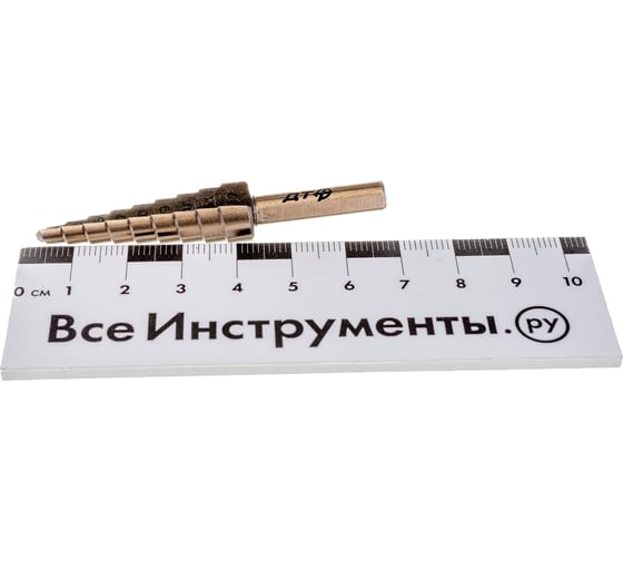 Сверло ступенчатое (4-12 мм; 9 ступеней; ход 1 мм) по металлу Дело Техники 216124