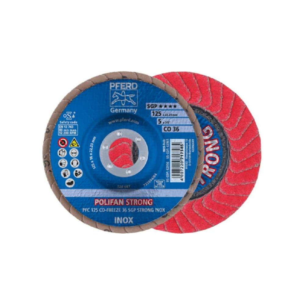 Круг шлифовальный лепестковый PFC 125 CO-FREEZE 36 SGP STRONG INOX ...