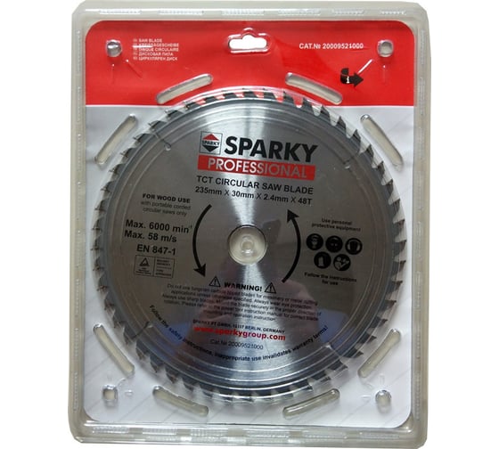 Диск пильный (235х30 мм; T48) по дереву Sparky 20009521000 1