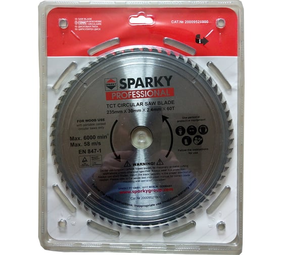 Диск пильный (235х30 мм; T60) по дереву Sparky 20009521900 1