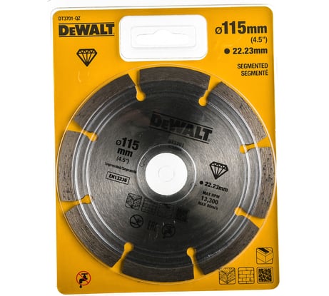 Диск алмазный отрезной (115х22.2 мм) для УШМ DEWALT DT 3701