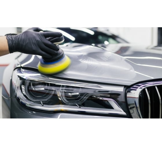 Полировальный круг антиголограмный DA Foam Pad Yellow 75 мм, желтый Shine systems SS563